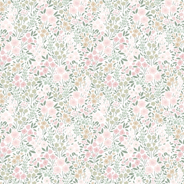 Blumenmuster mit kleinen Blüten und Blättern