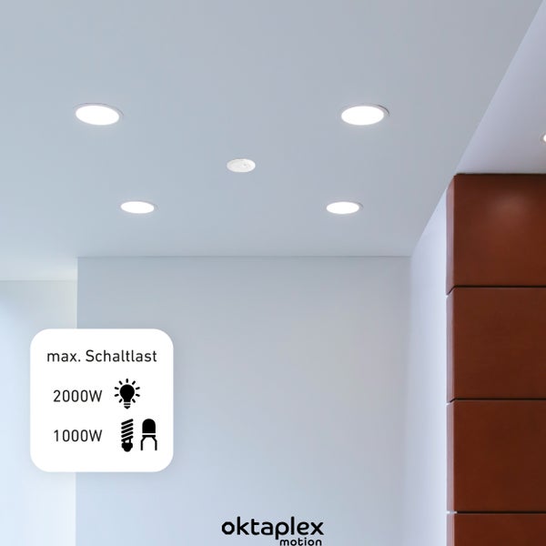 Oktaplex Ida 360° Bewegungsmelder flach Decke Hochfrequenzssensor weiß