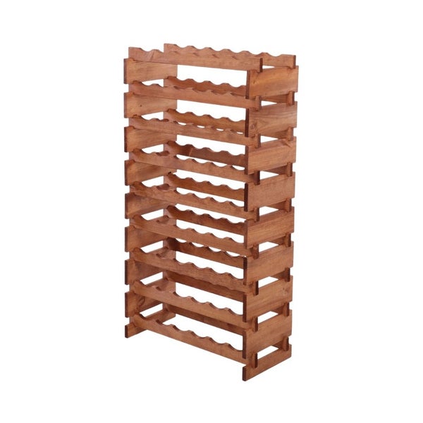 Weinregal VINOTECA FLEX PRO HxBxT 121x65x28cm 54 Flaschen auf 9 Ebenen Massives Kiefernholz Braun geölt