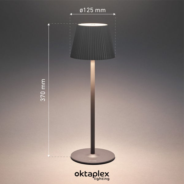 Vero LED Akku Tischlampe dimmbar warmweiß 200lm Tischleuchte kabellos für drinnen und draußen 37cm Höhe anthrazit