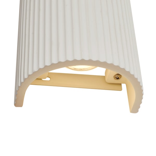 Skandinavische Wandleuchte Beige Halbkreis 2-flammig - Plaster