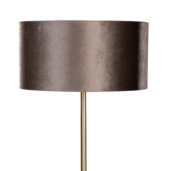 Stehleuchte Messing mit Samt-Schirm Braun 50cm - Simplo