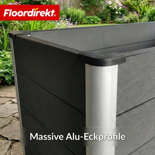 Hochbeet mit Aluminium Eckprofilen im Garten