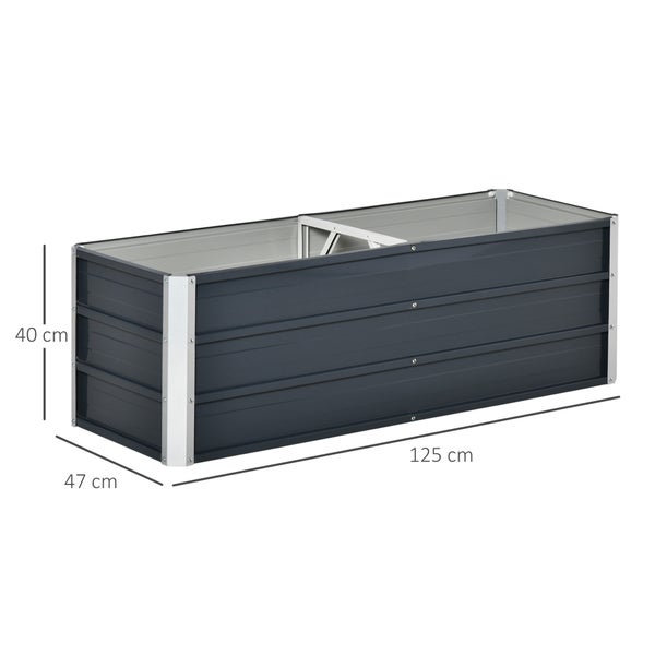 Outsunny Hochbeet, 125L x 47B x 40H cm, Stahl, grau