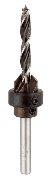 kwb Holzspiralbohrer Ø 3 mm mit Senker und Tiefenstop (CV-Stahl, individuell einstellbar)