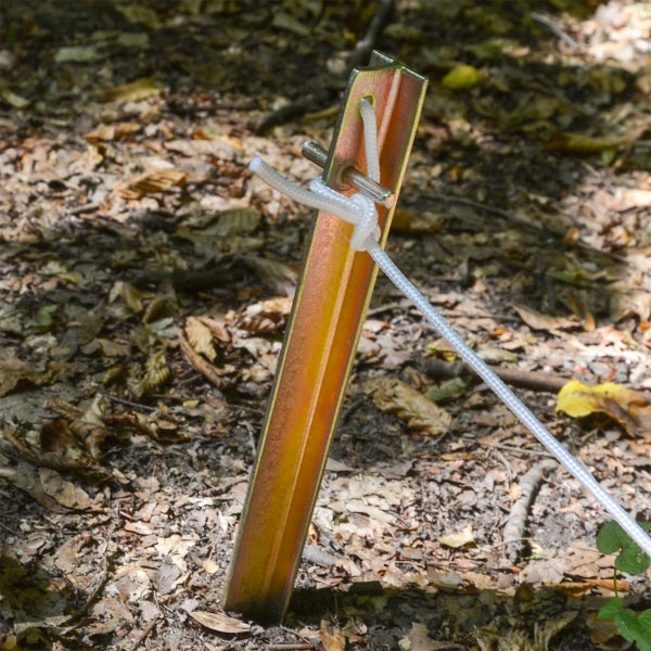AMANKA Massiv XL 4 Stahl Erdnägel T-Profil Loch 300x25mm Zelt-Heringe Harte Böden Zeltnägel Campingheringe Lang Verzinkt