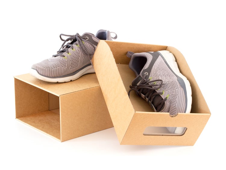 BigDean 20 Stück Aufbewahrungsbox mit Sichtfenster Stapelbar Schuhaufbewahrung Storage Box Schuhbox Schuhkarton Schuhschachtel Allzweckbox Schublade Pappe aus Kraftpapier