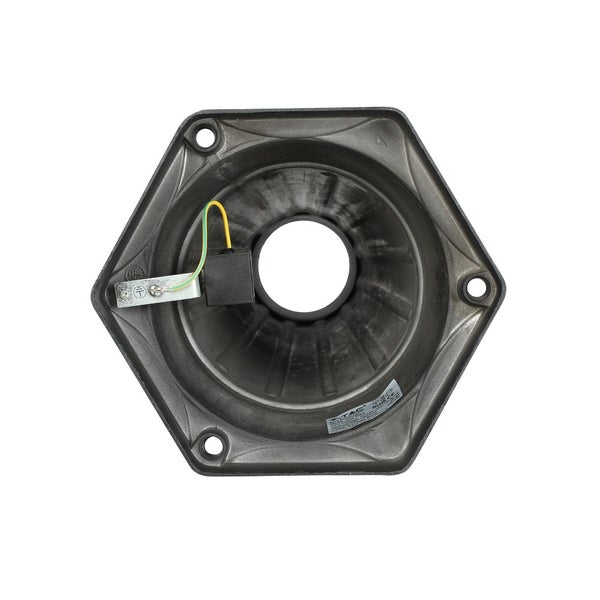 Innenansicht einer Lampenhalterung mit sechseckigem Rand und elektronischen Bauteilen