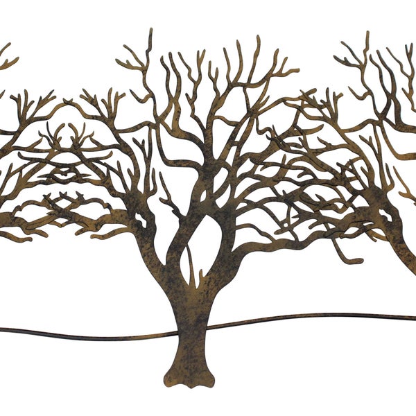 FRANK FLECHTWAREN | Wanddeko Bäume, METALL, 100 x 43 cm