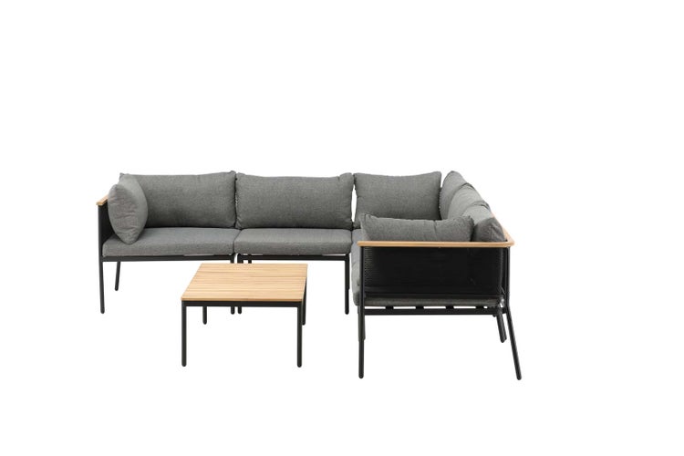 Nettan Lounge-Set 2 Teile schwarz,grau,natur. 60 X 106 X 35 cm