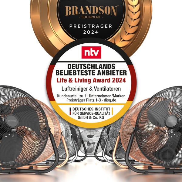 Brandson Windmaschine Retro Design, Ventilator, Standventilator 50 cm, Bodenventilator 120 Watt, hoher Luftdurchsatz, stufenlos neigbarer