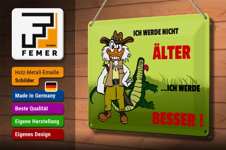 Blechschild Spruch 30x20cm Werde nicht älter werde besser