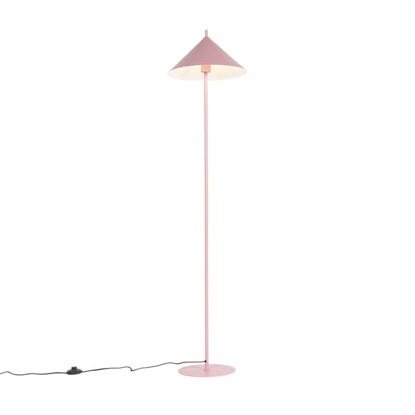 QAZQA - Design Designer-Stehleuchte I Stehlampe I Standleuchte I Lampe I Leuchte rosa - Triangolo I Wohnzimmer I Schlafzimmer - Stahl Rund - LED geeignet E27