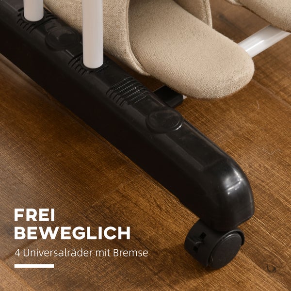 HOMCOM Wäscheständer, 73 x 45,5 x 177cm, Stahl, Schwarz