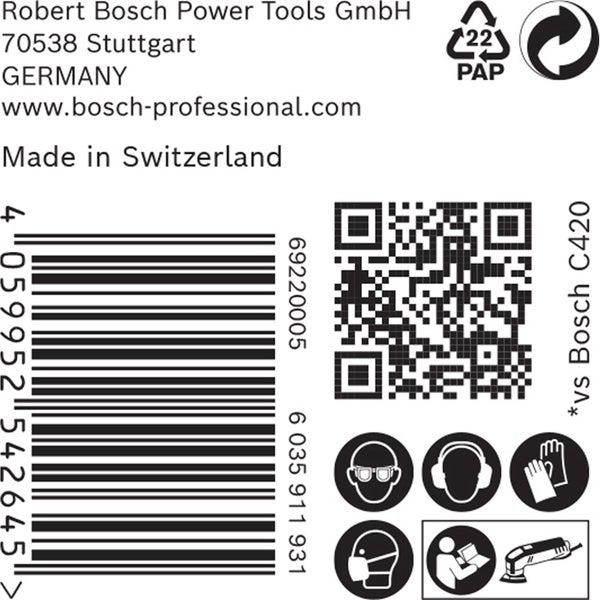 Bosch 50x Expert C470 Schleifpapier für Deltaschleifer 93 mm G 40 - 2608900926