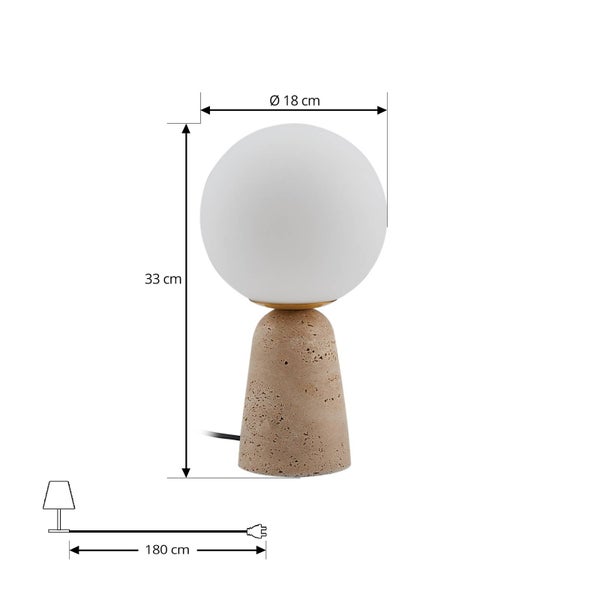Lindby Tischlampe Kirstan (Modern) in Weiß aus Stein (1 flammig, E27) - Tischleuchte Schreibtischlampe Nachttischlampe Wohnzimmerleuchte