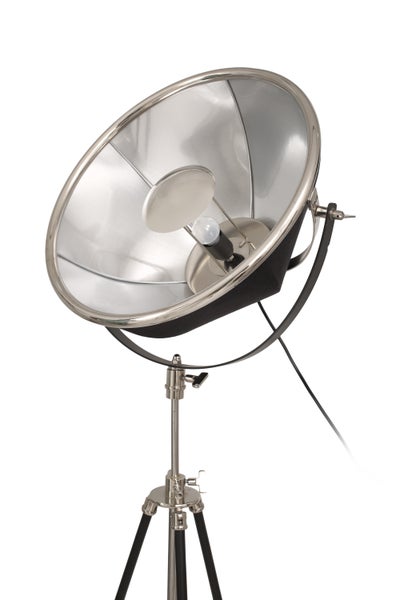 Vintage Industrielampe Stehlampe im Loft Design Studio Look Silber Schwarz | Wohnzimmer Esszimmer Leuchte