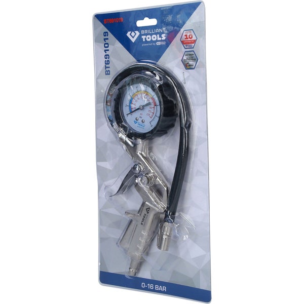 BRILLIANT TOOLS Reifenfüllmesser 0-16 bar - BT691019