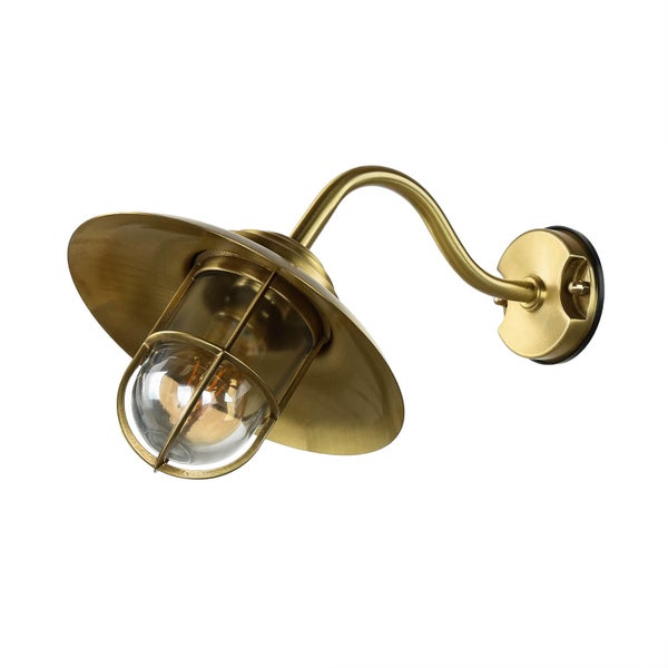 Wandleuchte aus Metall mit Glasschirm