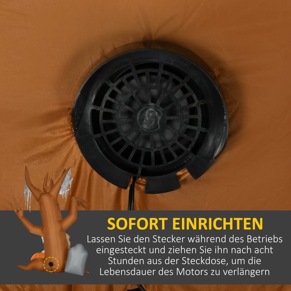 HOMCOM 240 cm Aufblasbarer Geisterbaum mit LED Beleuchtung, für Hof, Party,200L x 90B x 240H cm, Polyester, Braun