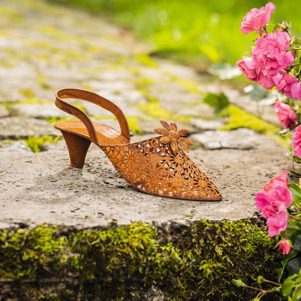 FRANK FLECHTWAREN | Dekoschuh Flowers, METALL, 28 x 9 x 9 cm