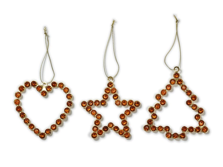LAALU Satz mit 3 Ornamenten: Strass-Ornamente 11,5 cm