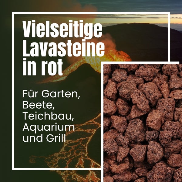 Rote Lavasteine für Garten, Beet, Teichbau, Aquarium und Grill