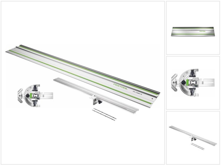 Festool FS-WA Winkelanschlag für Führungsschiene FS/2 60º Schnitt + FS 1400/2 Führungsschiene 1400 mm + Verlängerung FS-WA-VL