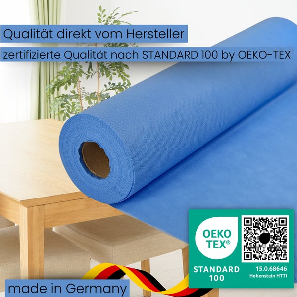 Sensalux Tischdeckenrolle 25m lang aus stoffähnlichem Vlies, Farbe + Breite wählbar 1,18 m x 10 m Hellblau