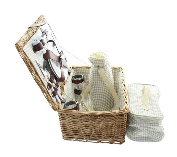 FRANK FLECHTWAREN | Picknickkorb Duo, 16tlg., WEIDE, 40 x 30 x 20 cm