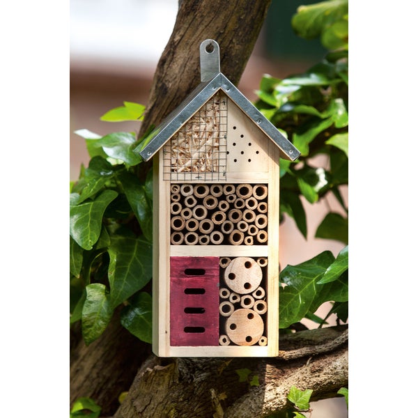 2er Set Insektenhotel CULT at home Insektenhaus Höhe 26cm braun Holz