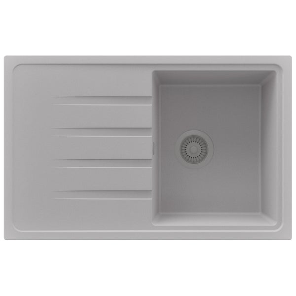 Spülbecken aus Kunststein mit Abtropffläche