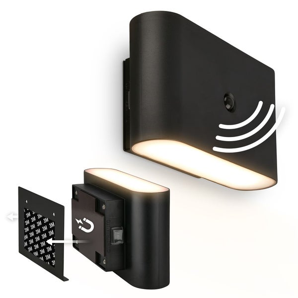 LED Wandleuchte Wandlampe ohne Stromanschluss Bewegungsmelder Akku ohne Bohren