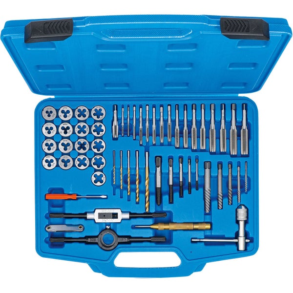 Gewindeschneidwerkzeugsatz in blauem Koffer