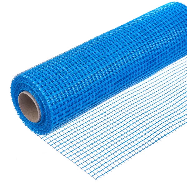 Blaue Armierungsgewebe-Rolle aus Glasfaser zur Verstärkung von Putz.