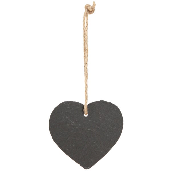 Herzanhänger aus Schiefer mit Kordel