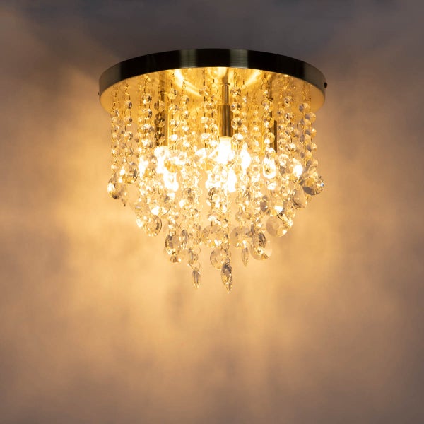 Deckenleuchte mit Kristallbehang