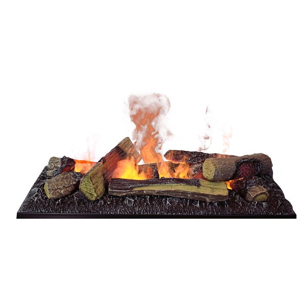 GLOW FIRE Elektrokamin 'Kleist' | Wasserdampf Kamin mit OMC 600 inkl. Holz in grau| HxBxT: 80x90x50 cm
