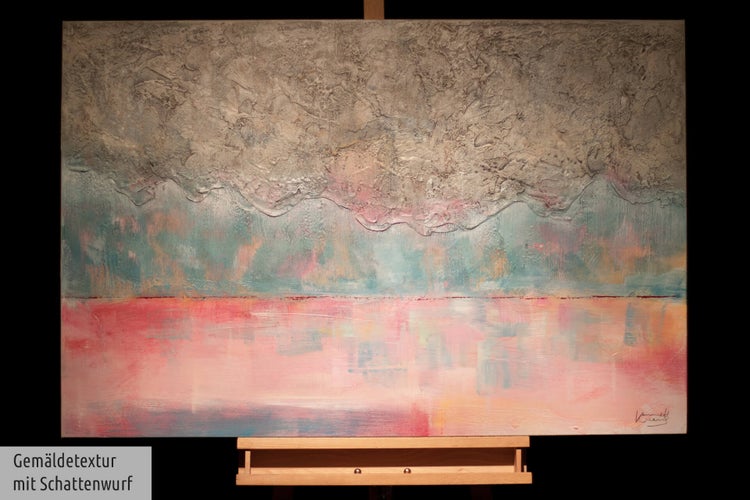 Handgemaltes Gemälde Acrylfarbe 120x80cm Pink