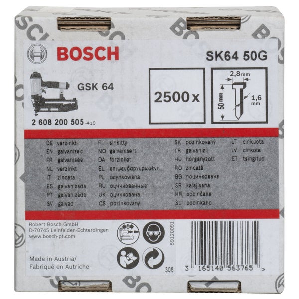 Bosch Senkkopf-Stift SK64 50G, 1,6 mm, 50 mm, verzinkt - 2608200505