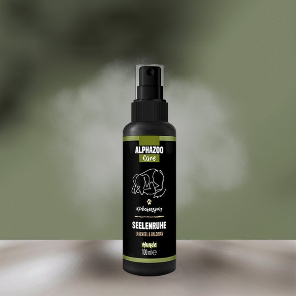 ALPHAZOO Seelenruhe Beruhigungsspray 100ml für Hunde I Beruhigungsmittel mit Baldrian