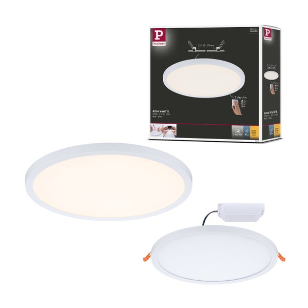 VariFit LED Einbaupanel 3-Step-Dim Areo IP44 rund 230 mm 16W 1400lm 3000K Weiß dimmbar