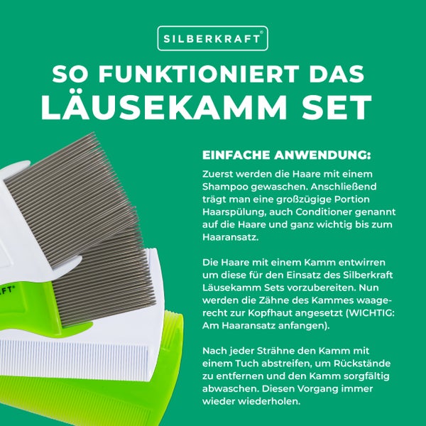 Läusekamm 4er Set, chemiefreie Entfernung von Läusen, Nissen und Flöhen bei Mensch und Tier, Kopfhautpflege für Kinder und Erwachsene, Tierpflege für Hunde und Katzen, Metall- und Kunststoffzinken zur Parasitenkontrolle