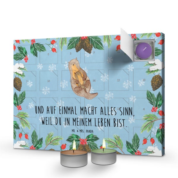 Mr. & Mrs. Panda Duftkerzen Adventskalender Otter Kind - Blau Pastell