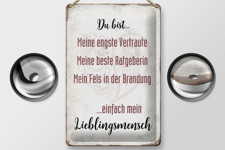 Blechschild Spruch 20x30cm du bist einfach Lieblingsmensch
