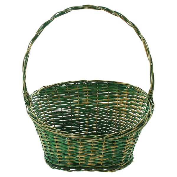 FRANK FLECHTWAREN | Präsentkorb Grün/Gold, WEIDE, 53 x 32 x 24 cm