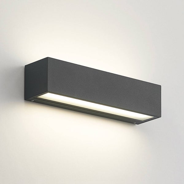 Arcchio LED Wandleuchte außen Lengo (Modern) in Schwarz aus Aluminium (1 flammig, ) - Außenwandleuchten Wandlampe Led Außenlampe Outdoor für Außenwand/Hauswand Haus Terrasse &