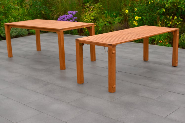 Gartentisch, Flex Ausziehtisch 185/362,5 x 90/73,5 cm, Eukalyptus
