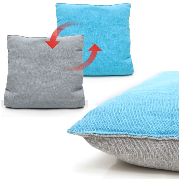 Hängesessel Relaxsessel 130x95cm in Pazifik Blau + 2 Kissen zum Wenden