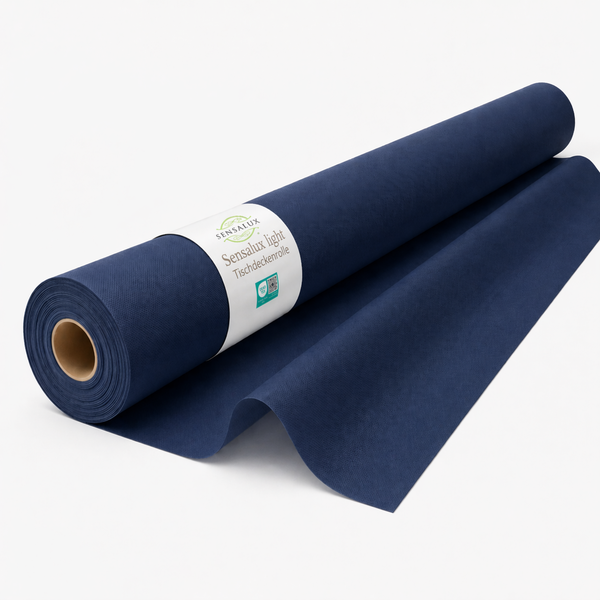 Dunkelblaue Sensalux light Tischdeckenrolle aus Vlies, schadstoffgeprüft nach OEKO-TEX Standard.